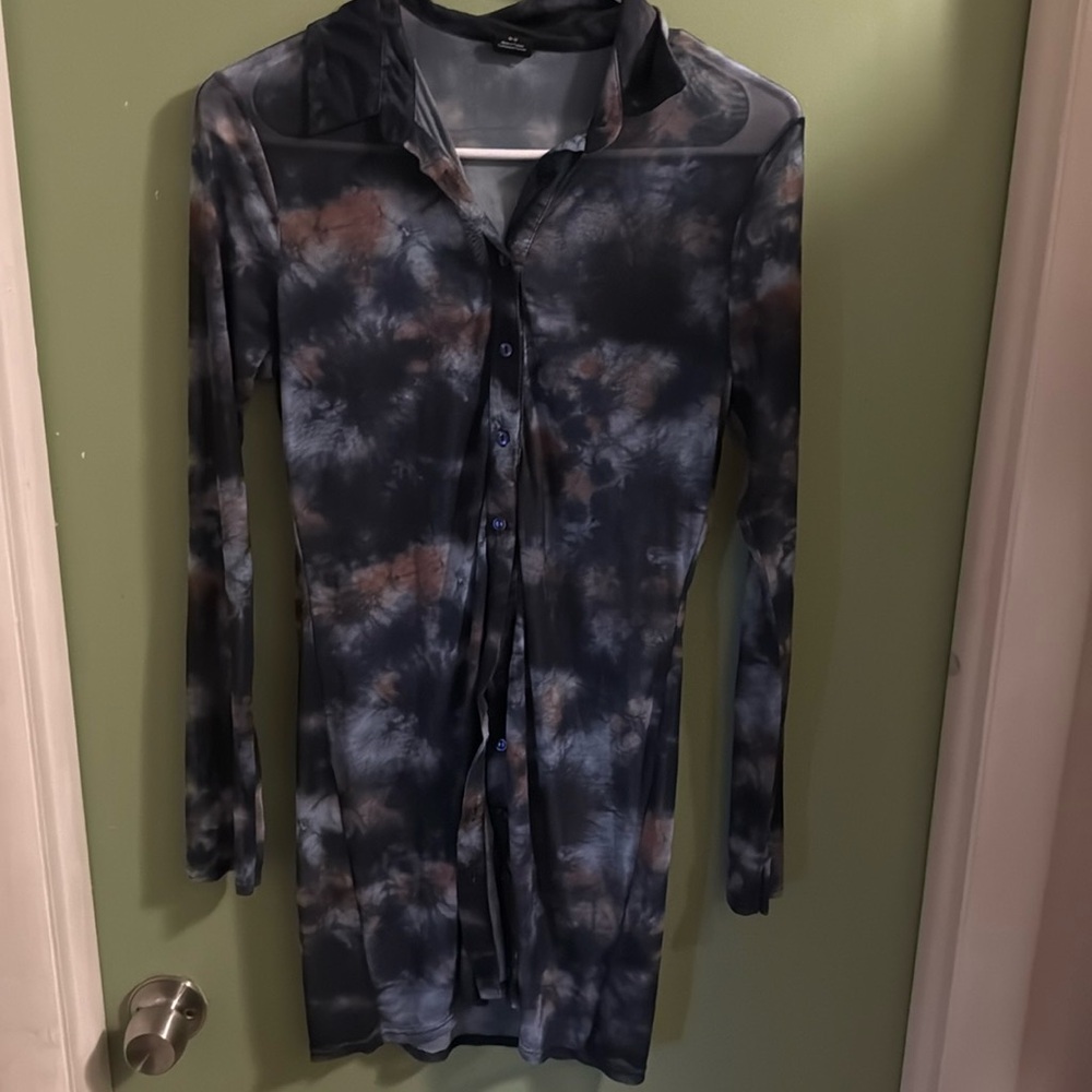 Urban outfitters sheer blue dress medium